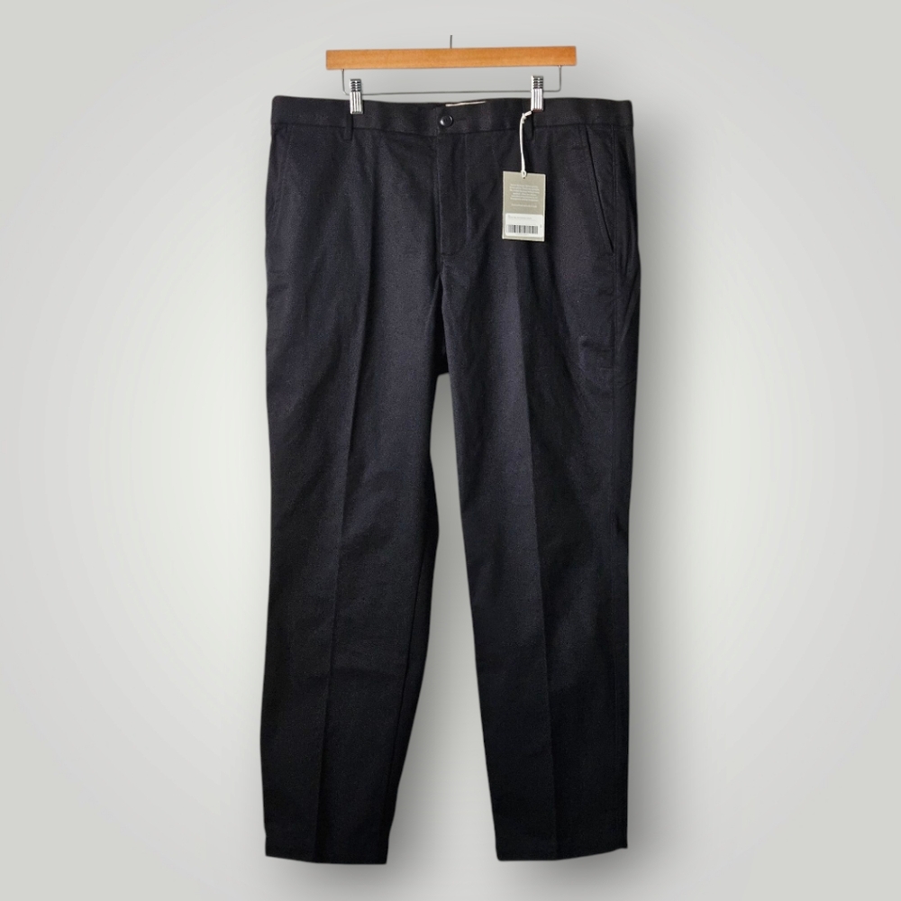 Everlane Pants Mens 40x30 Black Twill Slim Fit Stretch Tailored Trousers New - Picture 2 of 9